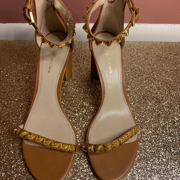 Stuart Weitzman | Shoes | Stuart Weitzman Studded Block Heel Sandal |  Poshmark